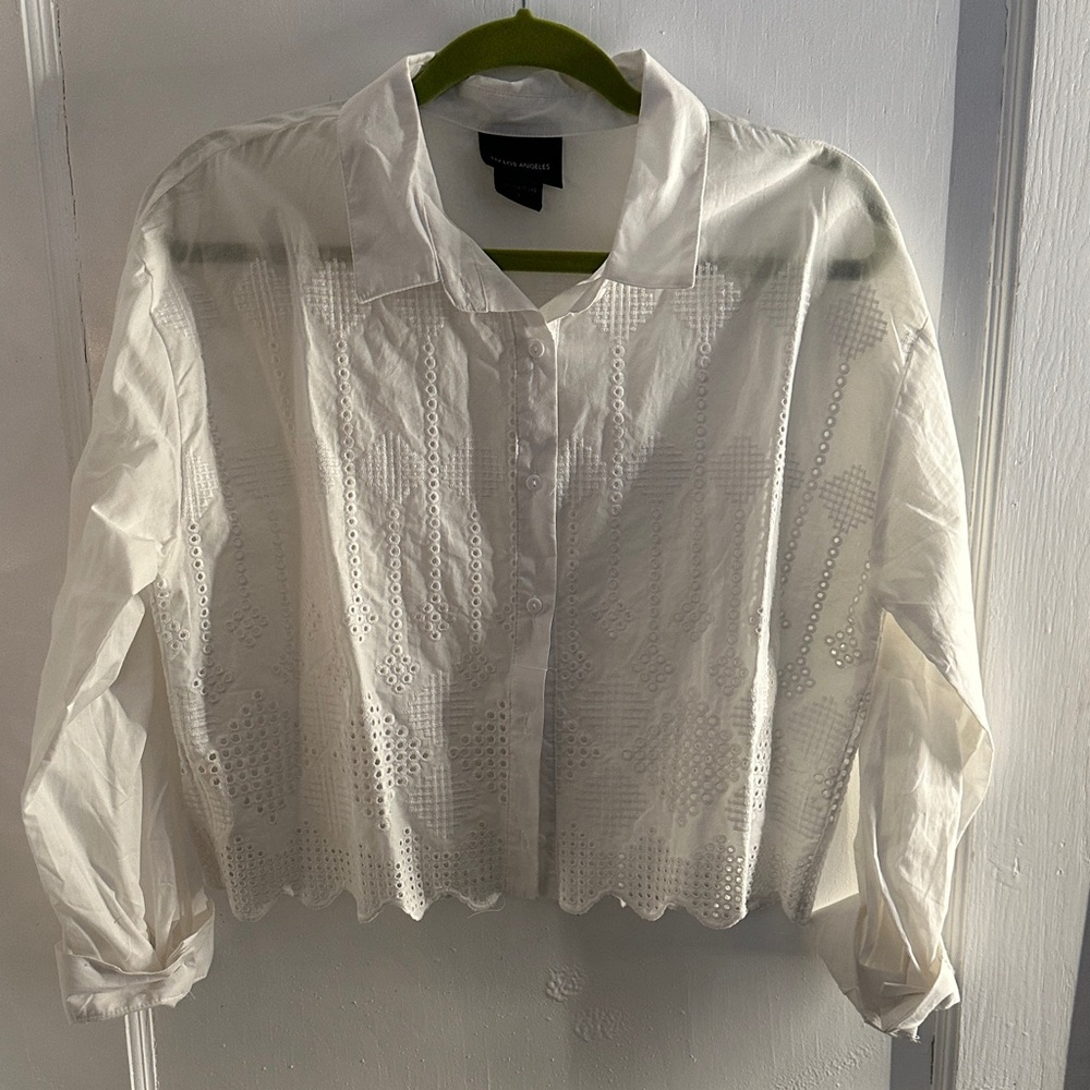 Chic White Button-Down Blouse